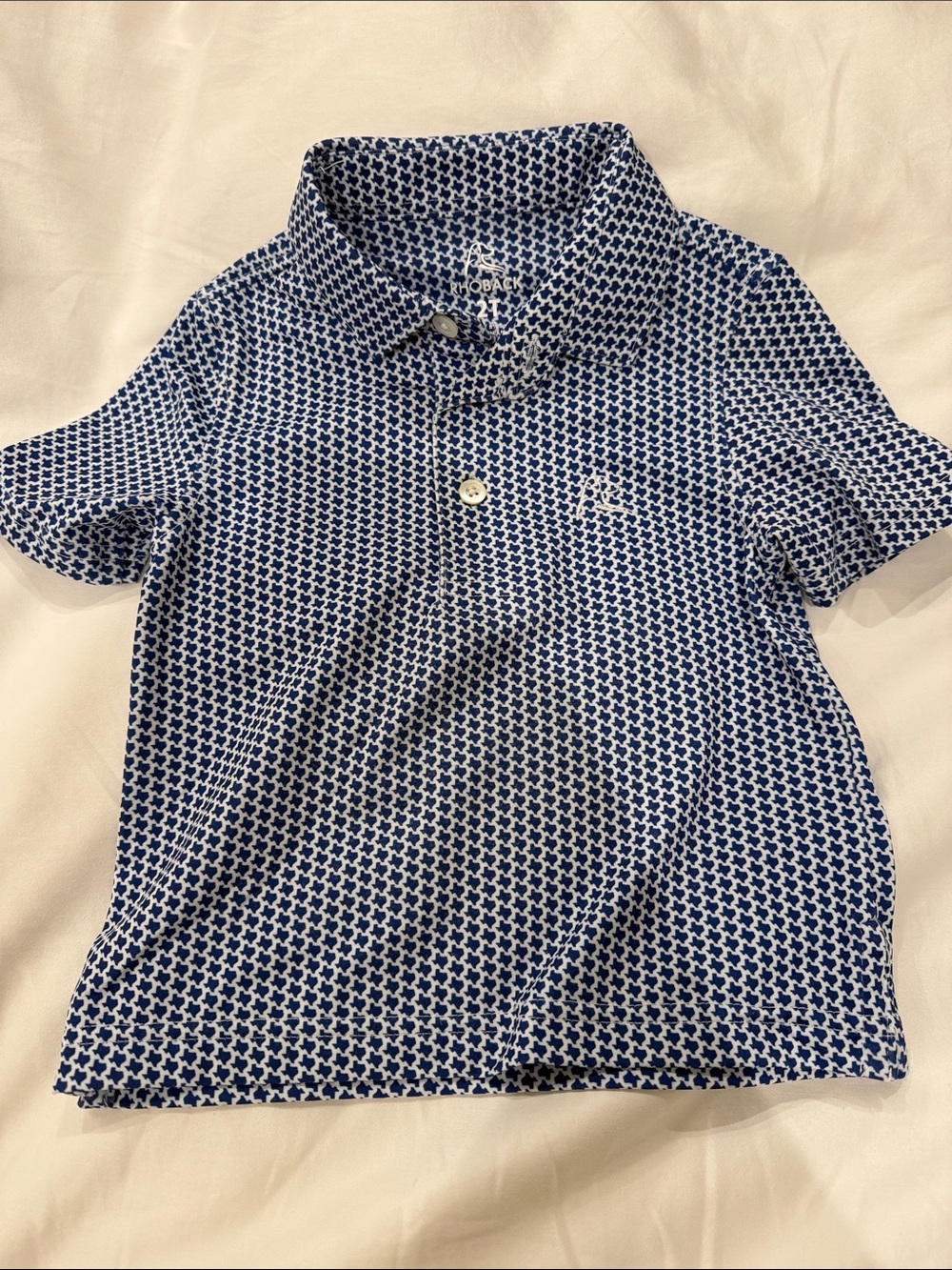Rhoback Boys Blue & White Patterned Polo